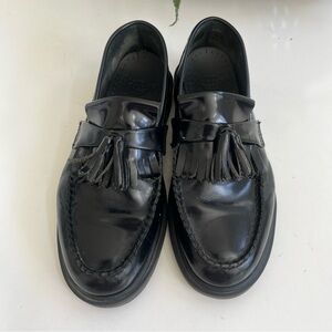 Dr Doc Martens Adrian M8 L9 Black Shoes Platform Kiltie Tasseled Slip On Loafer